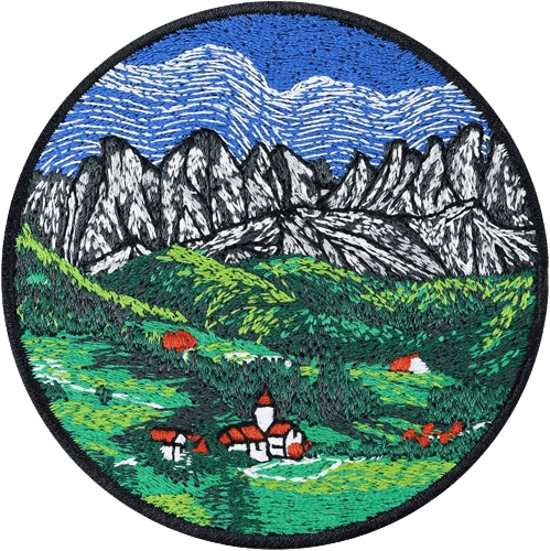 embroidered patch of a alpine associaction favourite mountain